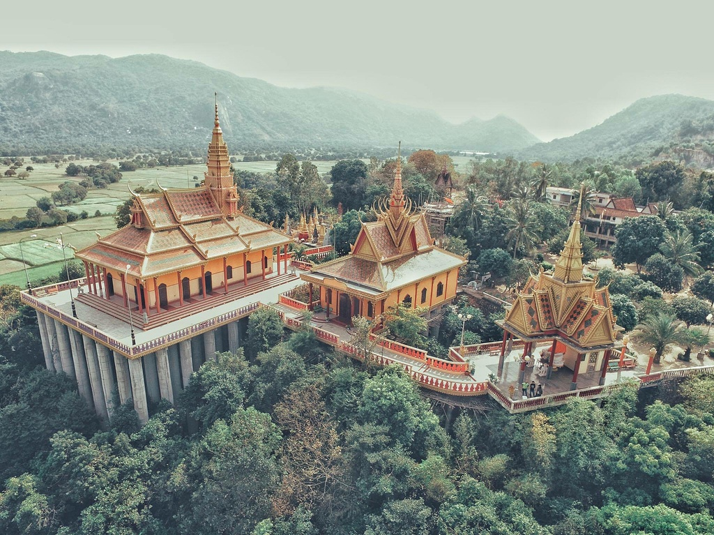 Centenarian solemn Khmer pagodas in Western Vietnam 1957 7